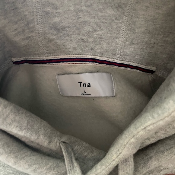 TNA Baltic Hoodie in Light Grey and Pink, L, like new - Picture 3 of 4